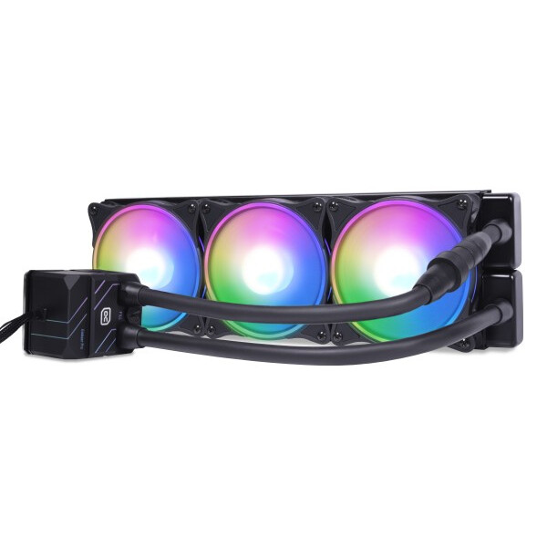 Alphacool 13074, All-in-One-Flüssigkeitskühler, 12 cm, 2500 RPM, 118,9 m³/h, Schwarz