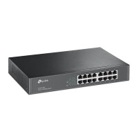 TP-LINK 16-Port-10/100Mbit/s-Switch, Unmanaged, Fast Ethernet (10/100), Rack-Einbau, 1U