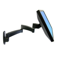 Ergotron 200 Series Wall Mount Arm, 2 Extensions, 11,3 kg, 61 cm (24"), 75 x 75 mm, 100 x 100 mm, Schwarz