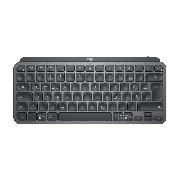 Logitech MX Keys Mini, Mini, Kabellos, RF Wireless + Bluetooth, QWERTZ, LED, Graphit