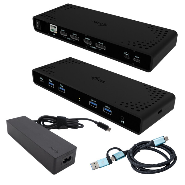 i-tec Universal Dual 4K Display Docking Station + Power Delivery 85W, Kabelgebunden, USB 3.2 Gen 1 (3.1 Gen 1) Type-C, 85 W, 10,100,1000 Mbit/s, Schwarz, 5 Gbit/s