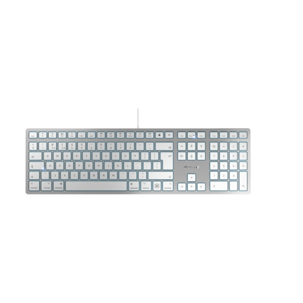 Cherry KC 6000C FOR MAC, Kabelgebunden, USB, Scherenschalter, QWERTY, Silber
