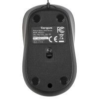 Targus Compact Blue Trace Mouse, Beidhändig, Blue Trace, USB Typ-A, 1000 DPI, Schwarz