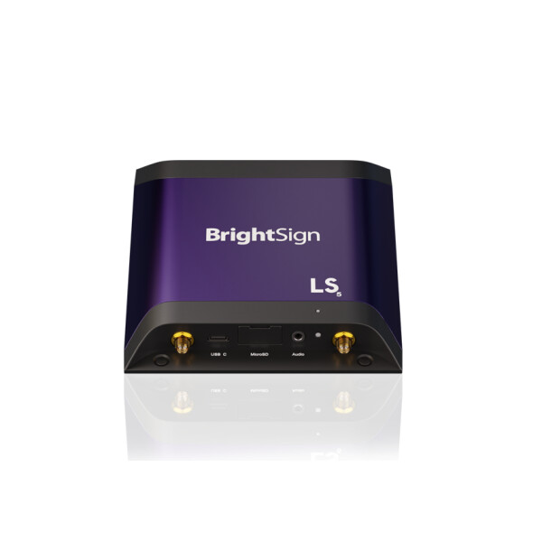 BrightSign LS445, Schwarz, Violett, M2TS, MKV, MOV, MP4, MPG, TS, BMP, JPEG, PNG, H.264, H.265, AAC, MP2, MP3, WAV, MicroSD (TransFlash)