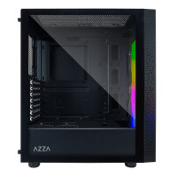 AZZA Celesta, Midi Tower, PC, Schwarz, ATX, EATX, micro ATX, Mini-ITX, Stahl, Gehärtetes Glas, Multi