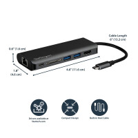 StarTech.com USB-C Multiport Adapter, tragbare USB-C...