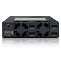 Icy Dock MB994SP-4SB-1, 13,3 cm (5.25"), Carrier Panel, 2.5", Schwarz, Aluminium, Metall, CE, REACH