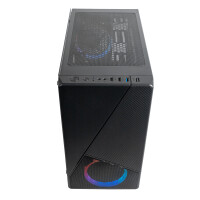 AZZA Noir, Tower, PC, Schwarz, micro ATX, Stahl, Gehärtetes Glas, Multi