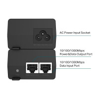 TP-LINK Omada POE160S, Gigabit Ethernet, 10,100,1000 Mbit/s, 10/100/1000, IEEE 802.3ab, IEEE 802.3af, IEEE 802.3at, IEEE 802.3i, IEEE 802.3u, Cat3, Cat4, Cat5, Cat5e, Schwarz