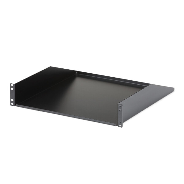 StarTech.com 2HE Serverschrank Fachboden - Universal 2U Server-Rack-Regal für 19 Zoll Netzwerk Racks und -Schränke - Heavy Duty Stahl - Tragfähigkeit 56kg - 457 mm tiefe Ablage, schwarz, Regal, Schwarz, Stahl, 56,6 kg, 2U, CE, TAA, REACH