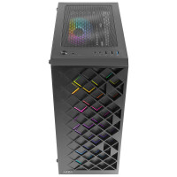 AZZA Spectra, Midi Tower, PC, Schwarz, ATX, ITX, micro ATX, Gummi, Stahl, Gehärtetes Glas, Blau, Grün, Rot