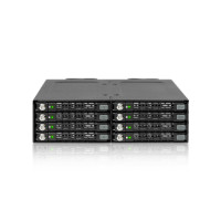 Icy Dock MB998SK-B, Schwarz, Metall, 7 mm, 2 Lüfter, 4 cm, 6 Gbit/s