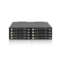 Icy Dock MB998SK-B, Schwarz, Metall, 7 mm, 2 Lüfter, 4 cm, 6 Gbit/s