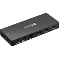 SANDBERG 136-61, Kabelgebunden, USB 3.2 Gen 1 (3.1 Gen 1) Type-C, 100 W, 3,5 mm, Grau, MMC, MicroSD (TransFlash), MicroSDHC, MicroSDXC, SD, SDHC, SDXC