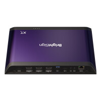BrightSign XT1145, Schwarz, Violett, AV1, AVI, H.264, H.265, HEVC, M-JPEG, M2P, MJPG, MKV, MOV, MP4, MPEG, MPEG1, MPEG2, MPG, PS, TS,..., BMP, JPEG, PNG, 7680 x 4360 Pixel, AAC, MP2, MP3, WAV, MicroSD (TransFlash)