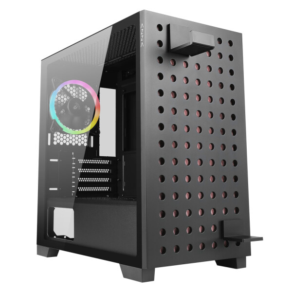 AZZA Elise, Tower, PC, Schwarz, ITX, micro ATX, Stahl, Gehärtetes Glas, Multi