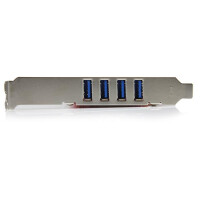 StarTech.com 4 Port USB 3.0 (5 Gbit/s) PCI Schnittstellenkarte- PCI SuperSpeed USB 3.0 Controller Karte, PCI, USB 3.2 Gen 1 (3.1 Gen 1), Rot, CE, FCC, TAA, REACH, Renesas/NEC - µPD720202, 5 Gbit/s