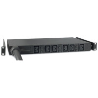 APC Rack PDU, Basic, 1 HE, 22 kW, 400 V, (6) C19, Standard, 1U, Horizontal, Schwarz, 6 AC-Ausgänge, C19-Koppler