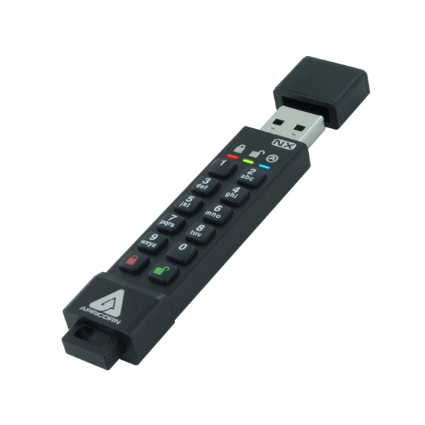 Apricorn ASK3-NX, 128 GB, USB Typ-A, 3.2 Gen 1 (3.1 Gen 1), 77 MB/s, andere, Schwarz
