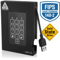 Apricorn Aegis Padlock Fortress, 1 TB, USB, 3.2 Gen 1 (3.1 Gen 1), 180 MB/s, Schwarz