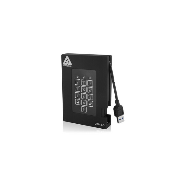 Apricorn Aegis Padlock Fortress, 512 GB, USB, 3.2 Gen 1 (3.1 Gen 1), 180 MB/s, Schwarz