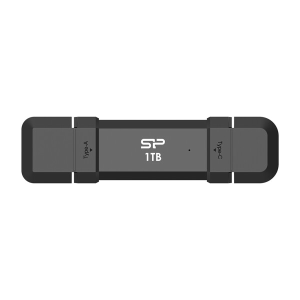 Silicon Power DS72, 1 TB, USB Type-A / USB Type-C, 3.2 Gen 2 (3.1 Gen 2), 1050 MB/s, Kappe, Schwarz