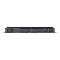 CyberPower Systems CyberPower PDU24005, Rackmount 1U, ATS PDU, Metered, ATS Eingang (2)230V/16A IEC-320 C20, Ausgang IEC-320 C19 (2) + IEC-320 C13 (8), Messgerät, 1U, Einphasig, Horizontal, Stahl, Schwarz