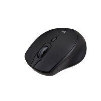 V7 MU350 – Professionelle Wireless-USB-Maus mit geräuscharmen Tasten, Beidhändig, Optisch, RF Wireless, 1600 DPI, Schwarz