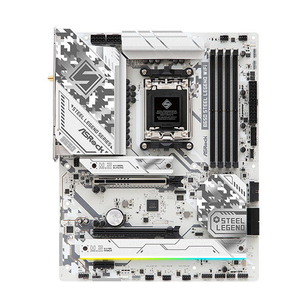 ASRock B650 Steel Legend WiFi, AMD, Sockel AM5, AMD Ryzen 7000 Series, DDR5-SDRAM, 192 GB, DIMM