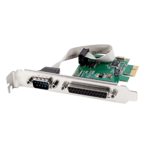 Gembird PCI-Express Addon-Karte mit Low-Profile-Slotbereichen, PCIe, Parallel, RS-232, Weiblich, Niedriges Profil, PCIe 3.0, Windows 10, Windows 7, Windows 8