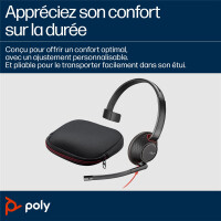 HP POLY Blackwire 5210 Monaural USB-C-Headset +3,5-mm-Stecker +USB-C/A-Adapter (Packungseinheit), Kabelgebunden, Büro/Callcenter, Kopfhörer, Schwarz