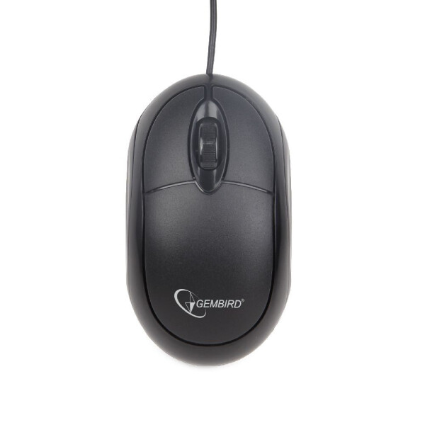 Gembird Optische USB Maus, schwarz, Beidhändig, Optisch, USB Typ-A, 1000 DPI, Schwarz