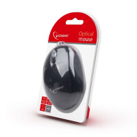 Gembird Optische USB Maus, schwarz, Beidhändig, Optisch, USB Typ-A, 1000 DPI, Schwarz