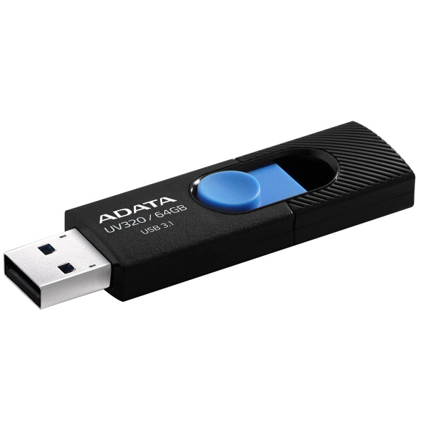ADATA UV320, 64 GB, USB Typ-A, 3.2 Gen 1 (3.1 Gen 1), Dia, 7,9 g, Schwarz, Blau