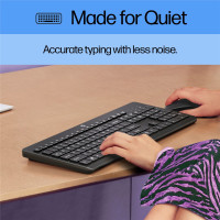 HP 230 Wireless-Tastatur, Volle Größe (100%), Kabellos, RF Wireless, Membran Key Switch, Schwarz