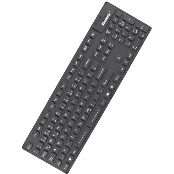 ICY BOX KeySonic KSK-8030 IN, Mini, Verkabelt, USB, QWERTZ, Schwarz