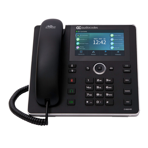 AudioCodes C450HD, IP-Telefon, Schwarz, Drahtgebundenes & drahtloses Handgerät, SIP-Info, 8 Zeilen, Tasten