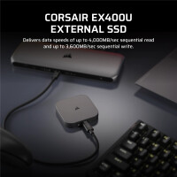Corsair EX400U, 2 TB, USB Typ-C, 4000 MB/s, Schwarz