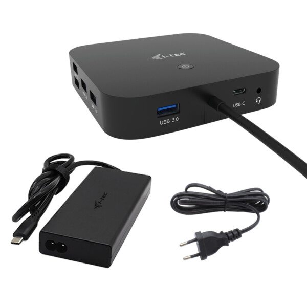 i-tec USB-C HDMI Dual DP Docking Station with Power Delivery 100 W + Universal Charger 100 W, Kabelgebunden, USB 3.2 Gen 1 (3.1 Gen 1) Type-C, 100 W, 10,100,1000 Mbit/s, Schwarz, 10 Gbit/s