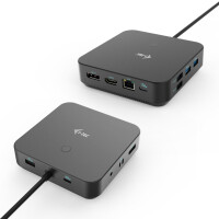 i-tec USB-C HDMI Dual DP Docking Station with Power Delivery 100 W + Universal Charger 100 W, Kabelgebunden, USB 3.2 Gen 1 (3.1 Gen 1) Type-C, 100 W, 10,100,1000 Mbit/s, Schwarz, 10 Gbit/s