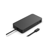 Microsoft Surface Thunderbolt 4 Dock, Thunderbolt 4, 3.5mm, RJ-45, Thunderbolt 4, USB 3.2 Gen 2 (3.1 Gen 2) Type-A, USB Typ-C, Kensington, Schwarz, 165 W, Rundkabel
