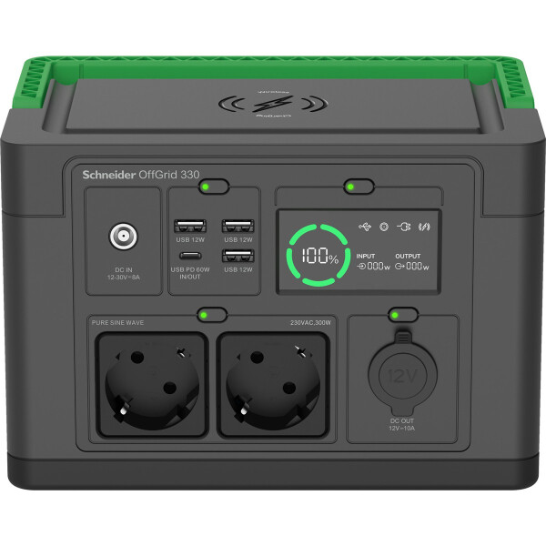 APC PPS330-GR, Lithium-Ion (Li-Ion), Gleichstrom, USB, 332 Wh, Power Delivery, Reiner Sinus, 120 W