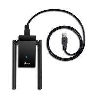 TP-LINK AX1800 Drahtloser USB-Adapter mit zwei Antennen und hoher Verstärkung, Kabellos, USB, WLAN, 1800 Mbit/s, Schwarz