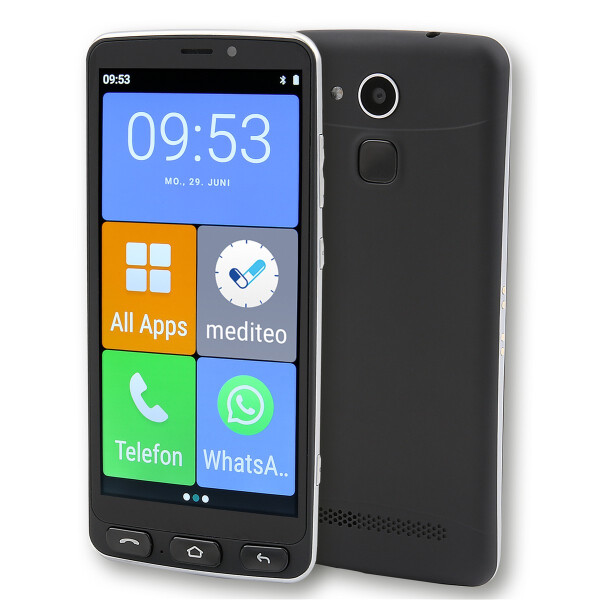 Olympia Neo schwarz, 14 cm (5.5"), 2 GB, 16 GB, 8 MP, Android 10, Schwarz, Silber