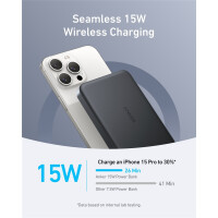 Anker Innovations Anker A1664H11, 10000 mAh, Kabelloses Aufladen, 12 W, Schwarz