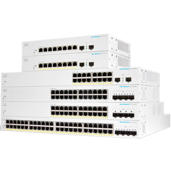Cisco CBS220-48P-4X-EU, Managed, L2, Gigabit Ethernet (10/100/1000), Power over Ethernet (PoE), Rack-Einbau