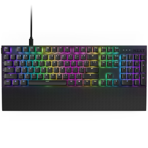 NZXT Function 2, Kabelgebunden, USB, Optischer Schlüsselschalter, QWERTZ, RGB-LED, Schwarz