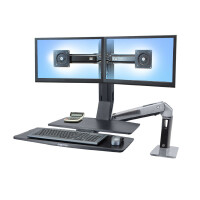 Ergotron WorkFit -A, Dual, 11,3 kg, 55,9 cm (22"), 75 x 75 mm, 100 x 100 mm, Schwarz