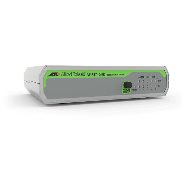 Allied Telesis FS710/5E, Unmanaged, Fast Ethernet (10/100), Vollduplex, Wandmontage