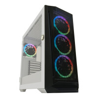 LC-Power Holo-1_X, Midi Tower, PC, Weiß, ATX, micro ATX, Mini-ITX, EATX, Metall, Kunststoff, 16,5 cm